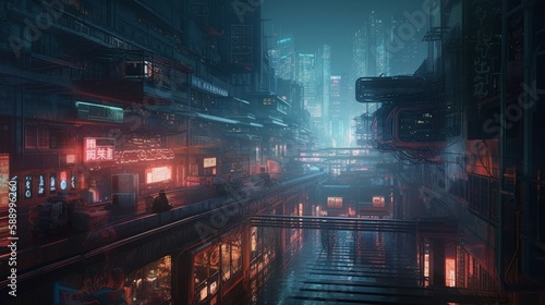 Neon Nights: AI-powered Cyberpunk Metropolis with ChatGPT-driven Interfaces and Powerful Algorithms, Generative AI © Georgy