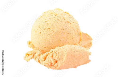 Ice cream orange isolated on transparent png