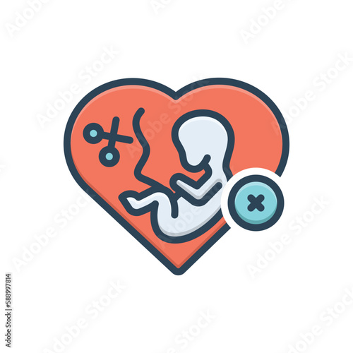 Color illustration icon for abortion 