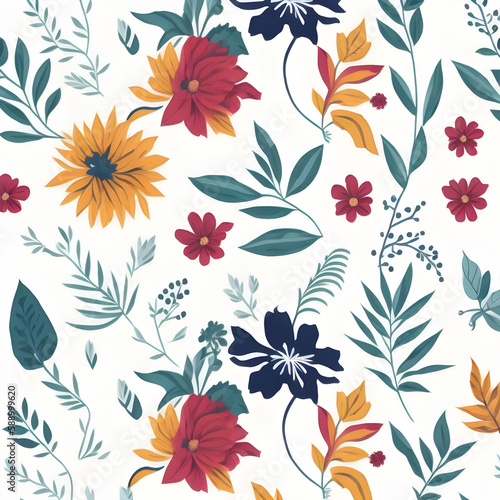 simple colorful flowers pattern  seamless floral pattern  seamless pattern with flowers  seamless pattern with red flowers  seamless floral background