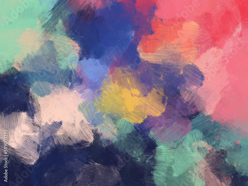 Colorful oil paint brush abstract background