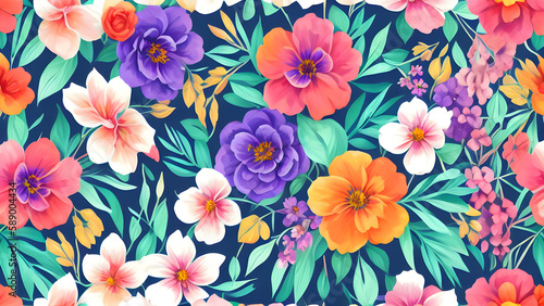simple colorful flowers pattern  seamless floral pattern  seamless pattern  seamless pattern with flowers  seamless pattern with roses  seamless floral background