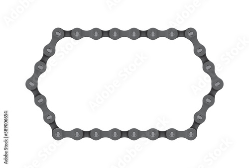 Vector line realistic bike chain frame. Isolated on white background. photo