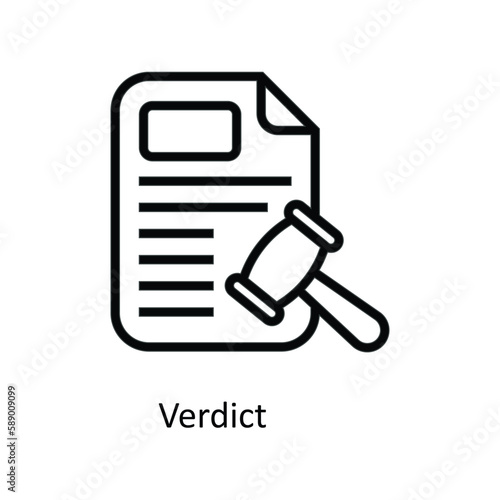 Verdict Vector  outline Icons. Simple stock illustration stock