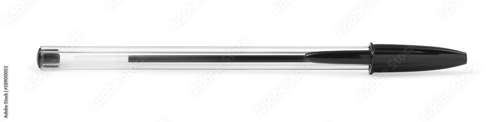 New black plastic pen isolated on white New black plastic pen isolated on white