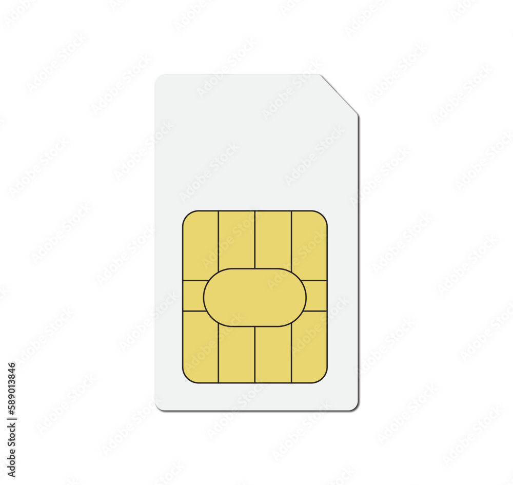 Sim card design. Mobile sim card. Phone sim card design. Stock Vector