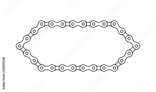 Vector line bike chain frame. Isolated on white background.