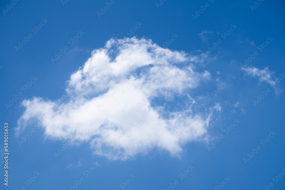 Soft white cloud isolated in blue sky Soft white cloud isolated in blue sky