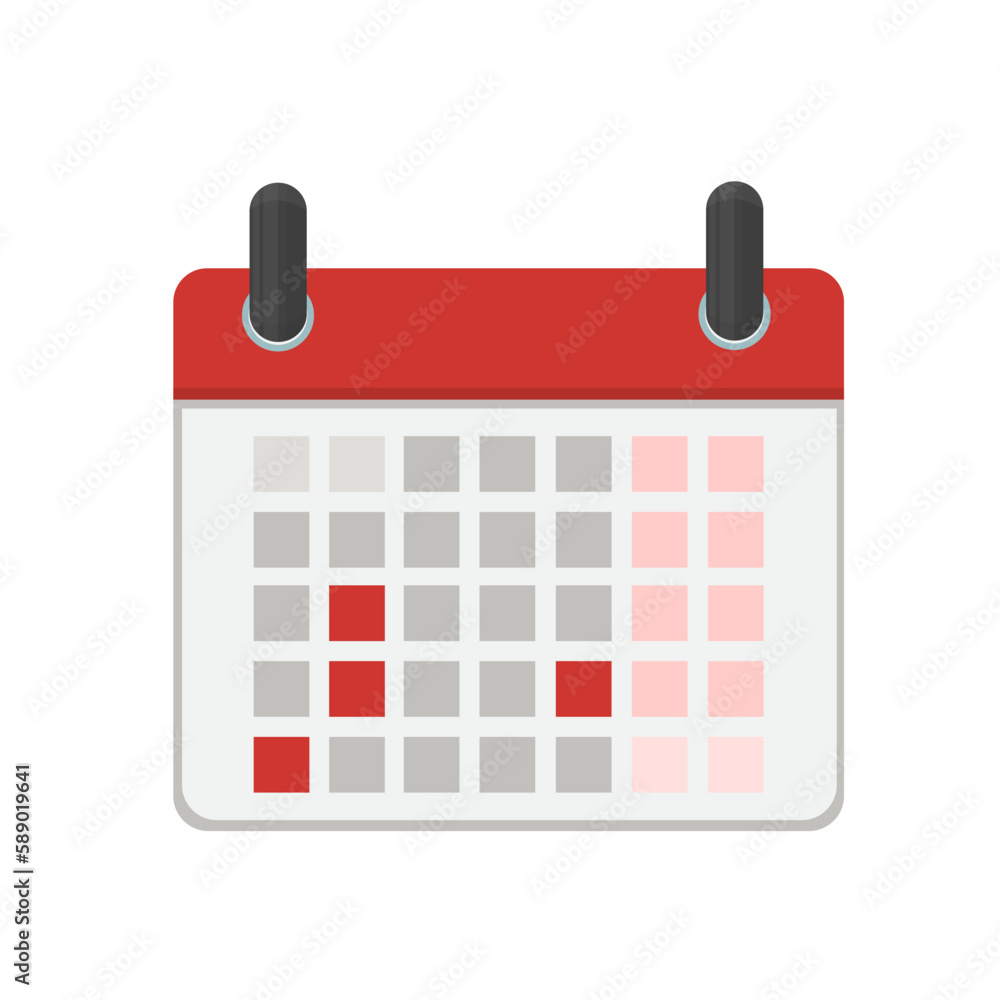 Calendar planner. Calendar with dates and weekends, vector illustration Calendar planner. Calendar with dates and weekends, vector illustration