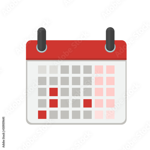 Calendar planner. Calendar with dates and weekends, vector illustration