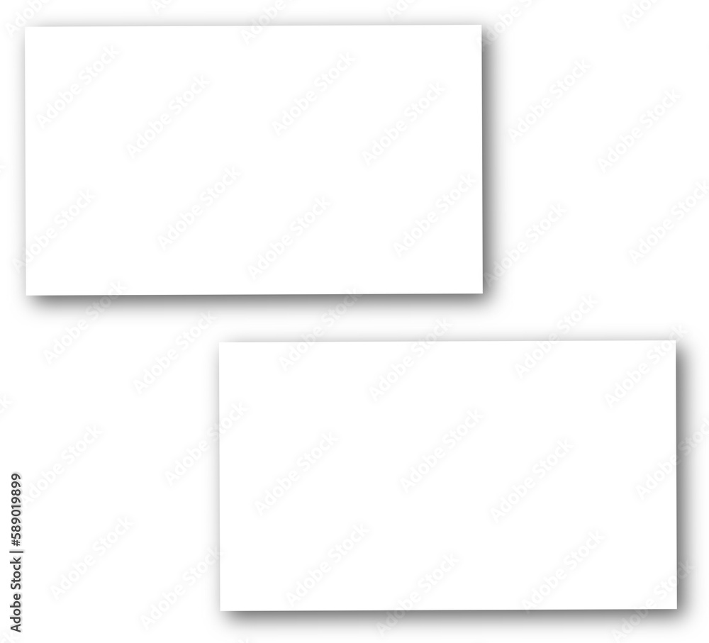 Fototapeta premium Blank White Business Cards on Transparent Background