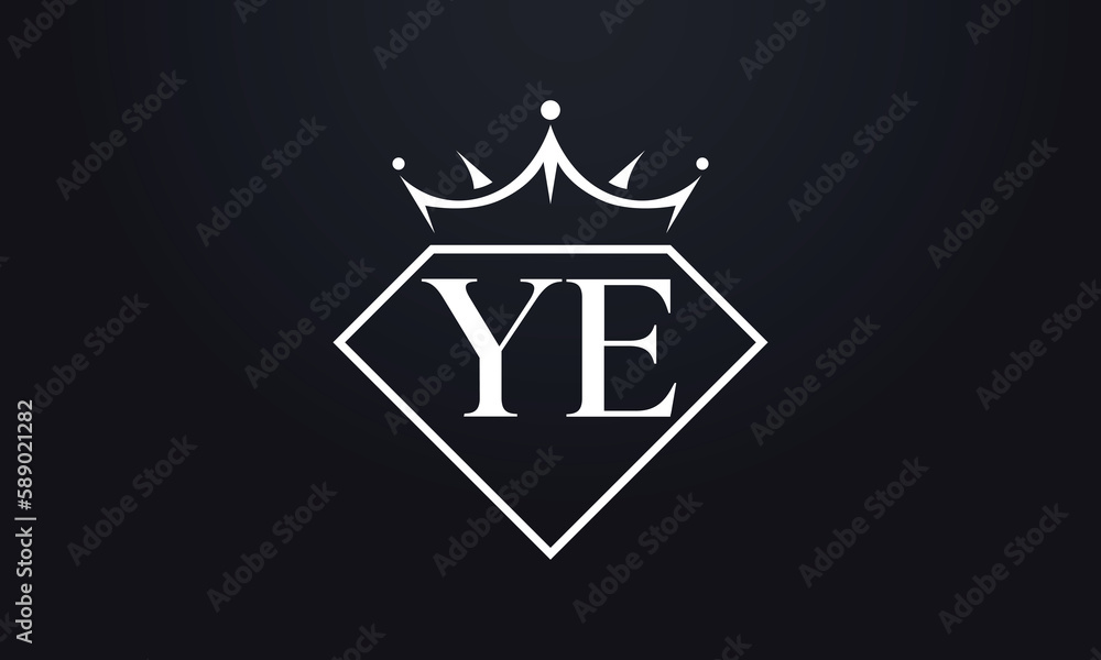 Diamond crown vector. Luxury queen logo for jewelry vector with letters Diamond crown vector. Luxury queen logo for jewelry vector with letters