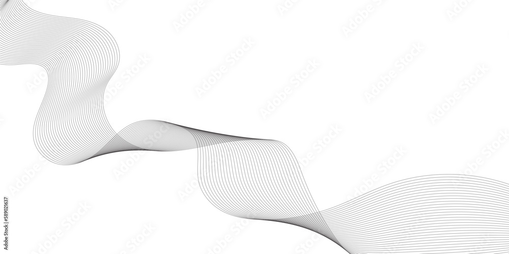 Fototapeta premium Abstract grey smooth element swoosh speed wave modern stream background. Abstract wave line for banner, wallpaper background with wave design. Vector illustration