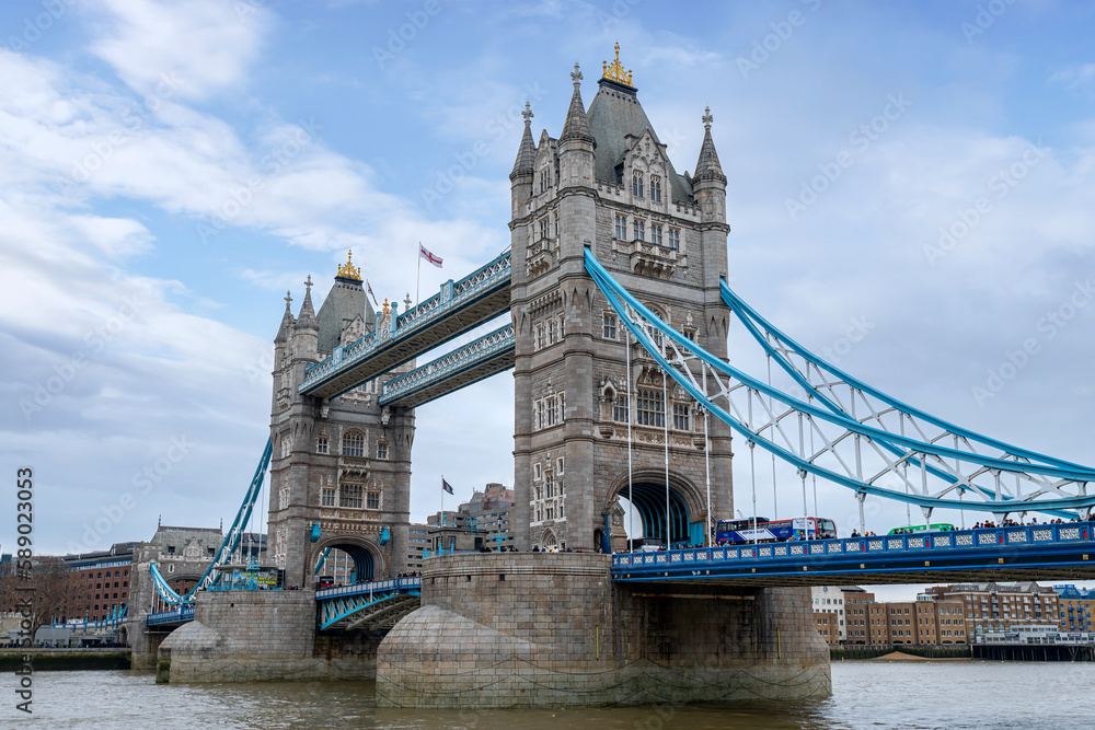 © hasan - Beautiful view of Tower Bridge with thames river in London, England, UK