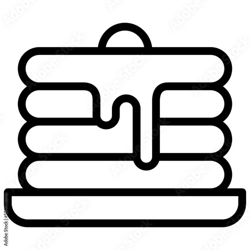 pancake ilustration design with outline