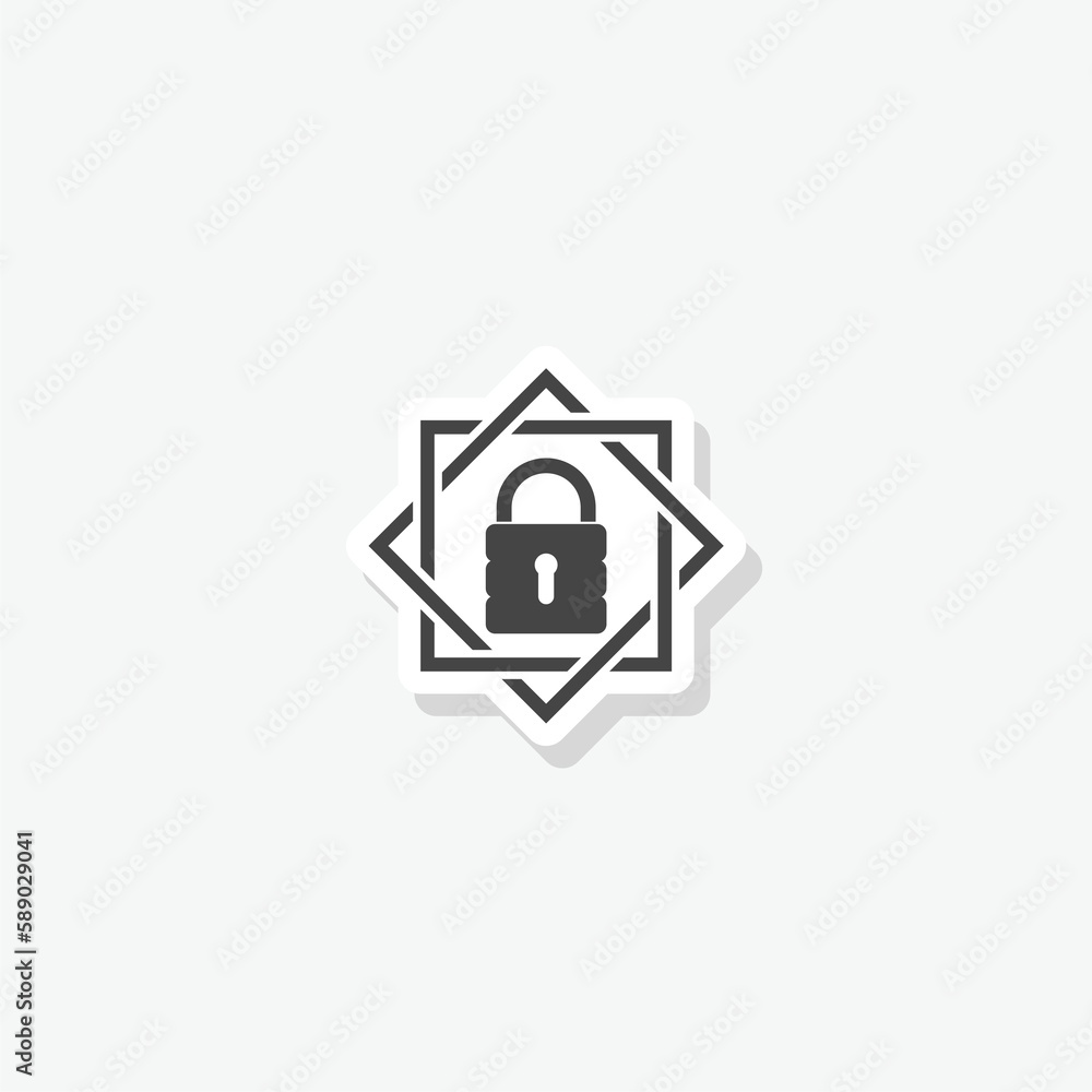 Padlock logo design, protection lock logo sticker icon Padlock logo design, protection lock logo sticker icon