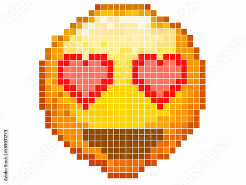 will show different pixel emojis yellow pieces with different Sad emotions