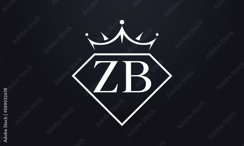 Diamond crown vector. Luxury queen logo for jewelry vector with letters Diamond crown vector. Luxury queen logo for jewelry vector with letters