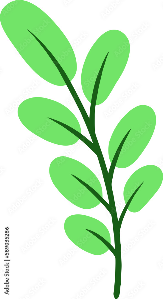 Easter Day Leaf and Twig Flat Hand Drawn Illustration Easter Day Leaf and Twig Flat Hand Drawn Illustration