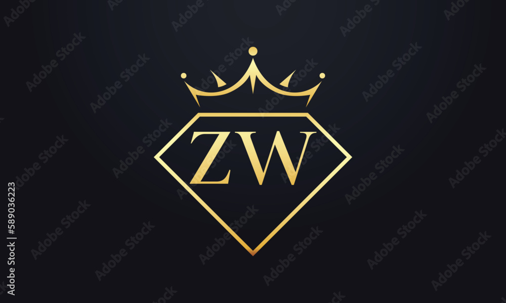 Diamond crown vector. Luxury queen logo for jewelry vector with letters Diamond crown vector. Luxury queen logo for jewelry vector with letters