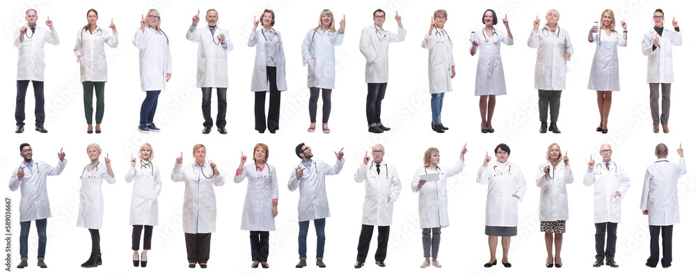 group of doctors in full length isolated on white group of doctors in full length isolated on white