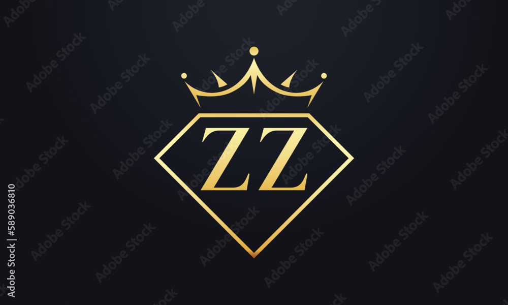 Diamond crown vector. Luxury queen logo for jewelry vector with letters Diamond crown vector. Luxury queen logo for jewelry vector with letters