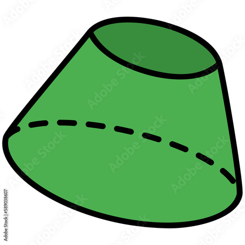 truncated cone outline color icon