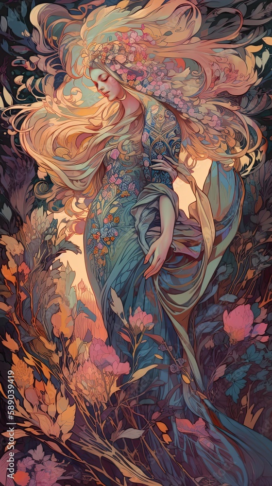 Obraz premium Illustration of abstract and fantasy art, AI generated.