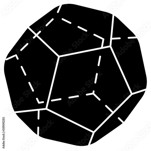 dodecahedron solid icon