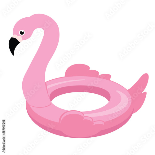 Flamingo lifebuoy isolated on white background.