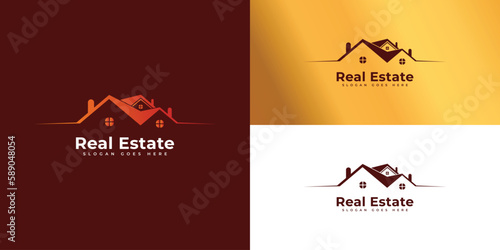 Real Estate Logo design template. Real Estate Logo Icon set. Roofing logo vector. Property logo design template vector. Real Estate Development vector.