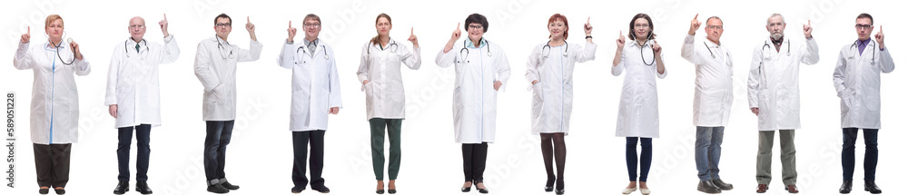 group of doctors in full length isolated on white group of doctors in full length isolated on white