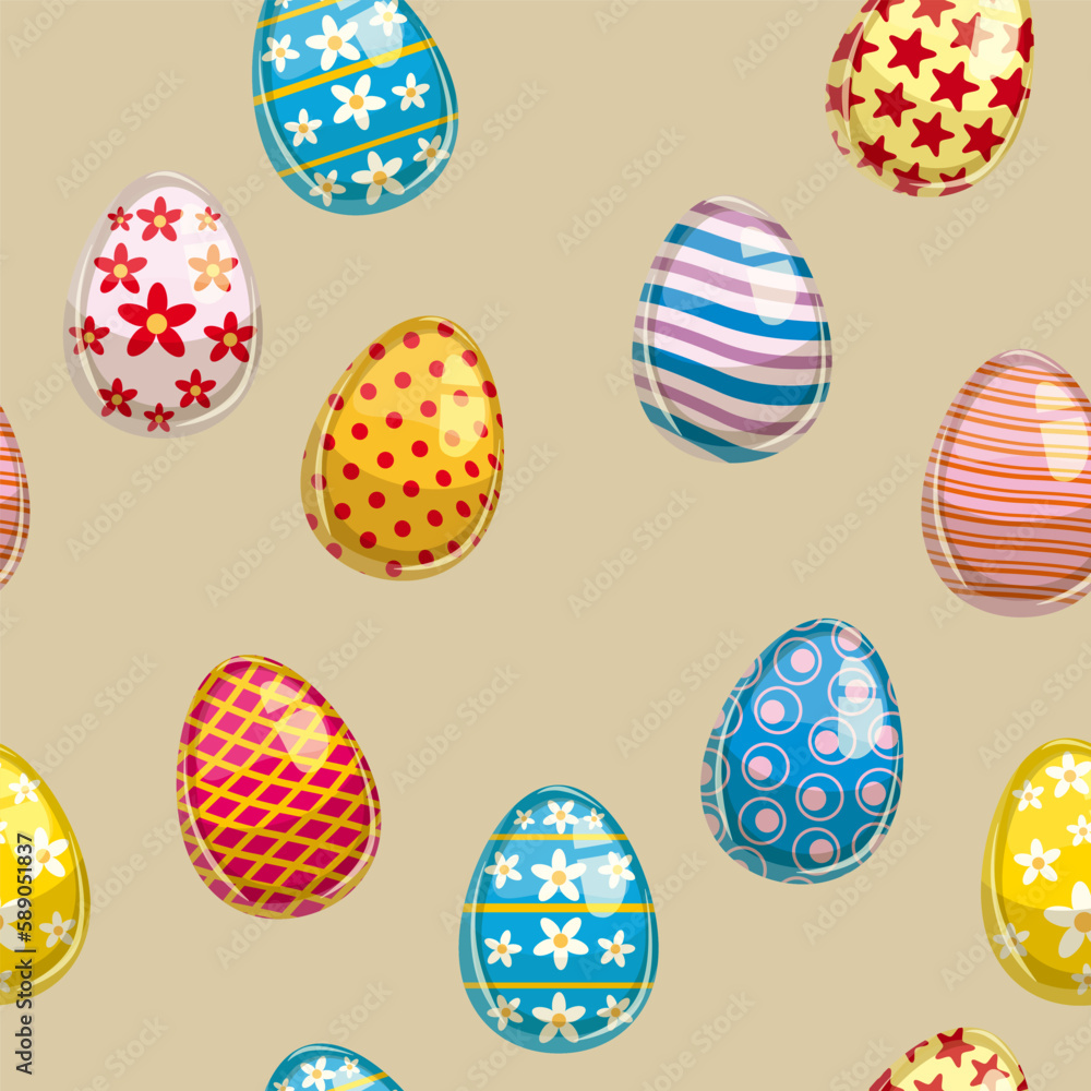 Happy Easter seamless pattern eggs festive background Happy Easter seamless pattern eggs festive background
