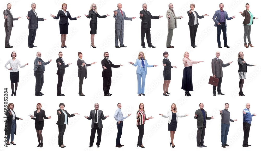 Obraz premium group of successful business people isolated on white