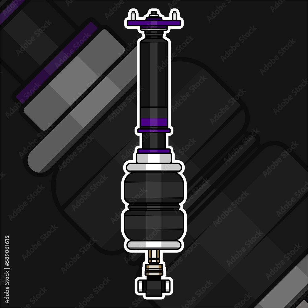 Air suspension car illustration, vector, car