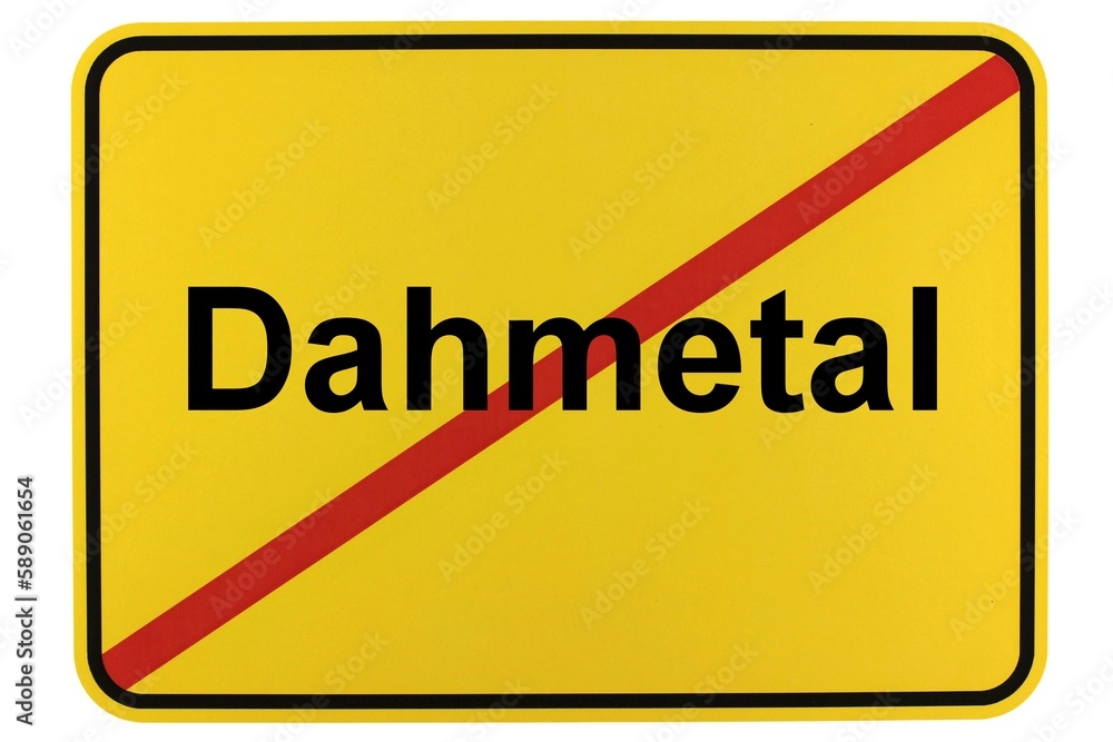 Illustration eines Ortsschildes der Gemeinde Dahmetal in Brandenburg Illustration eines Ortsschildes der Gemeinde Dahmetal in Brandenburg
