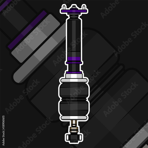 Air suspension car illustration, vector, car