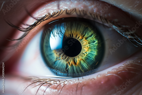 Beautiful macro shot of human blue eye