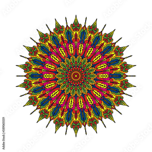 Mandala spiritual symbol isolated on white background. Indian ornament. Elements for design greeting card, invitation, tattoo, yoga and spa symbol stock 