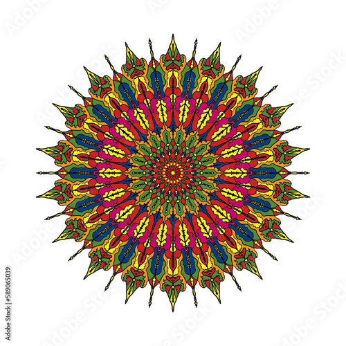 Mandala spiritual symbol isolated on white background. Indian ornament. Elements for design greeting card, invitation, tattoo, yoga and spa symbol stock 