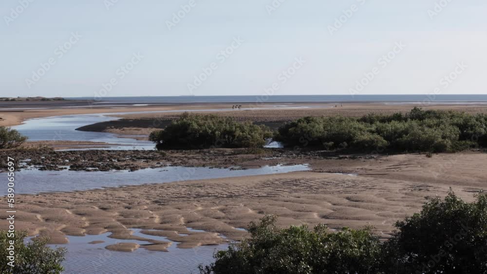 Horses ride on beach in remote australia coastal region 4K Horses ride on beach in remote australia coastal region 4K