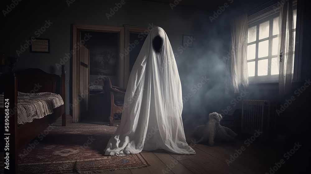 Haunting ghost in a house, generative ai Haunting ghost in a house, generative ai