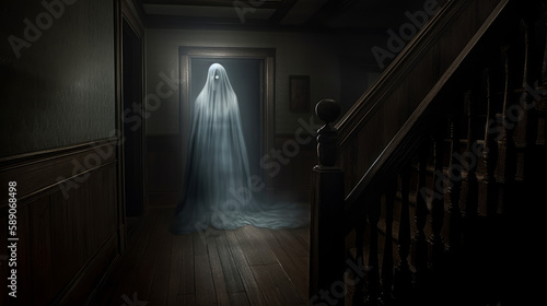 Haunting ghost in a house, generative ai