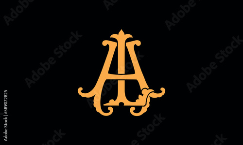 Alphabet AL or LA letter abstract monogram vector logo template
