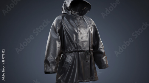 A waterproof coat worn to protect against rain, generative ai