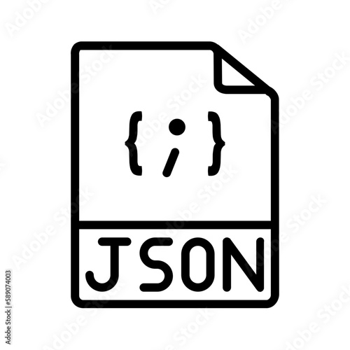 Black line icon for Json