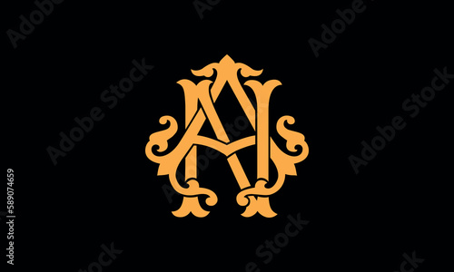 Alphabet AN or NA letter abstract monogram vector logo template