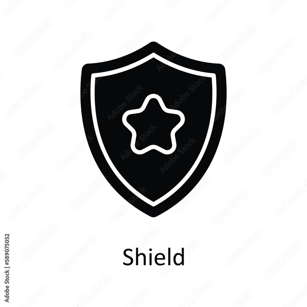 Shield Vector Solid Icons. Simple stock illustration stock Shield Vector Solid Icons. Simple stock illustration stock