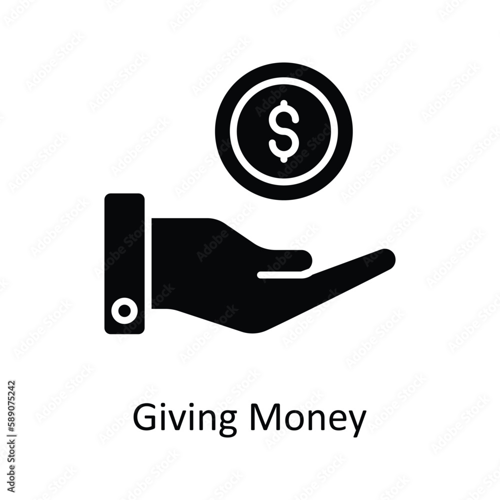 Giving Money Vector Solid Icons. Simple stock illustration stock Giving Money Vector Solid Icons. Simple stock illustration stock
