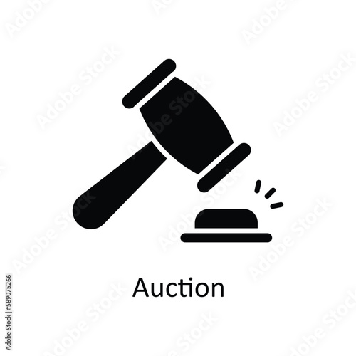Auction Vector Solid Icons. Simple stock illustration stock